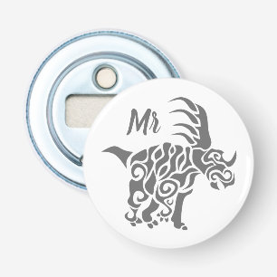 Storm Gray Styracosaurus with Tribal War Paint Bottle Opener