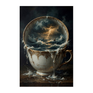 Storm In A Teacup — Surreal Oceanic Tempest Art