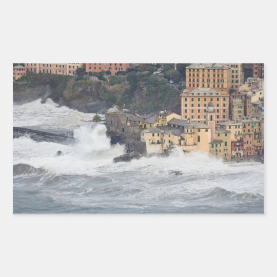 Storm in Camogli Rectangular Sticker