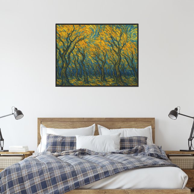 Storm in the Golden Forest Canvas Print (Insitu(Bedroom))