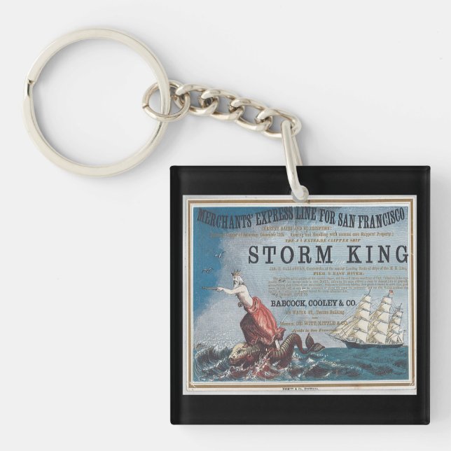Storm King Clipper Sailing ship Keychain (Front)