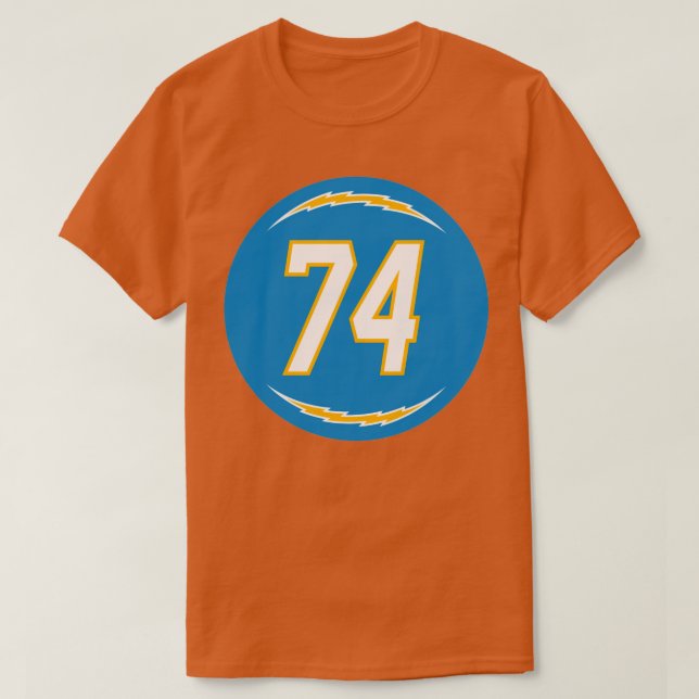 Storm Norton Number 74 Jersey Los Angeles Chargers T-Shirt (Design Front)