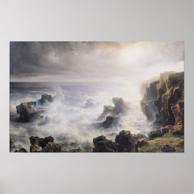 Storm off the Coast of Belle-Ile Poster (Front)