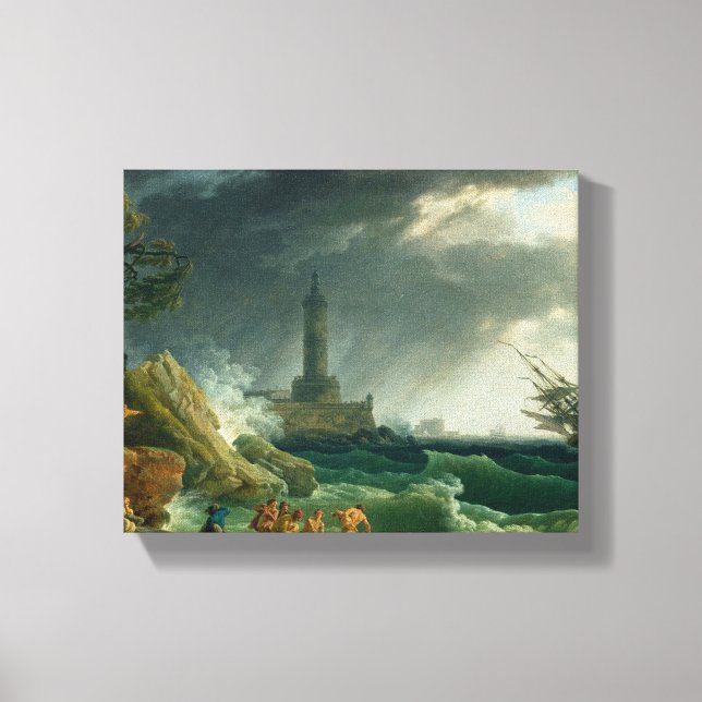 Storm on a Mediterranean coast Canvas Print (Front)