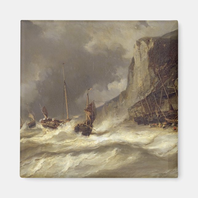Storm on the Coast at Etretat, Normandy, 1851 Magnet (Front)