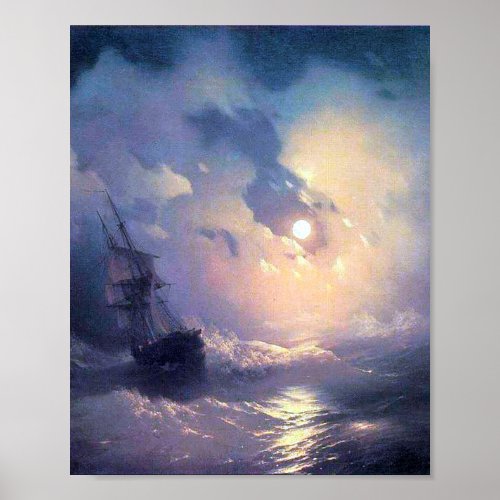 Storm on the sea northeast by Ivan Aivazovsky Post Poster