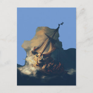 Storm on the Sea of Galilee by Rembrandt Art Postcard