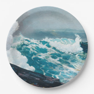 Storm on the sea painting  paper plates