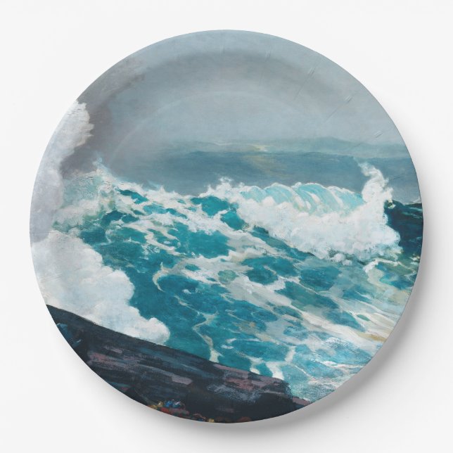 Storm on the sea painting  paper plates (Front)