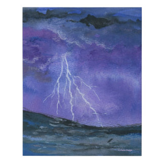Storm Over Sea Print - 10 x 10 Faux Wrapped Canvas