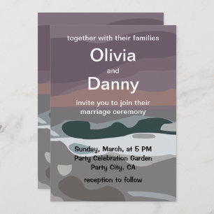 Storm Sky Cloud Sea Waves Nature Wedding Invitation