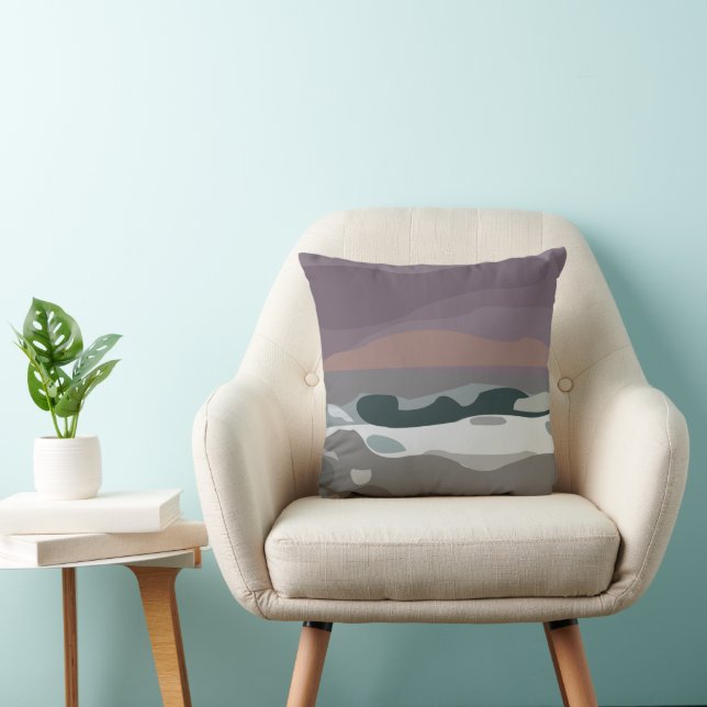 Storm Sky Cloud Sea Waves Ocean Seascape Throw Pillow (Chair)