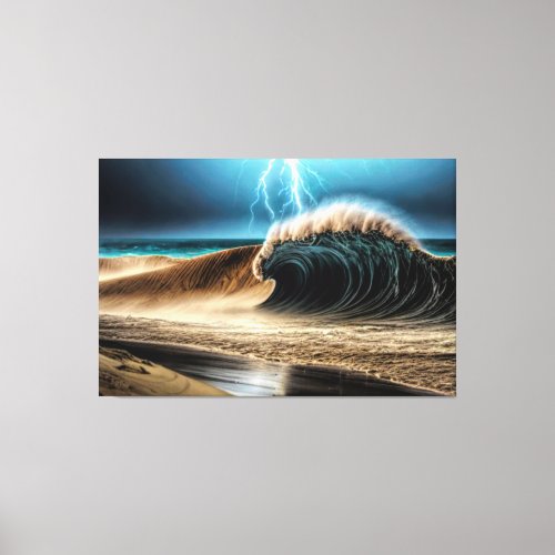 Storm Surge  Seascape Beach  Canvas Print