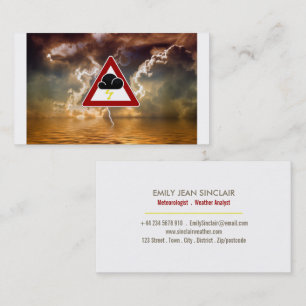 Storm Warning Sign Design, Meteorologist Business Card