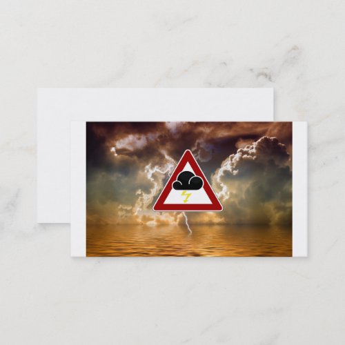 Storm Warning Sign Design Meteorologist Business Card