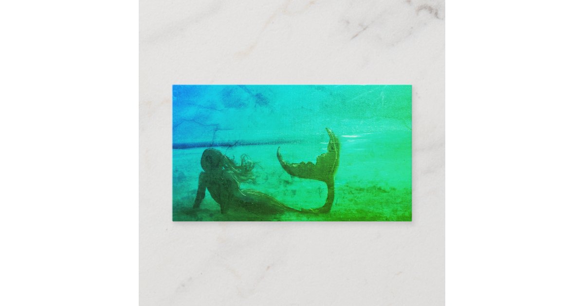 "Storm Watch" Mermaid Business Card (Neon) Zazzle