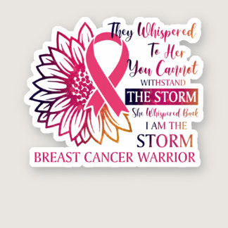 Storm Whispered Back I'm Breast Cancer Warrior Sticker