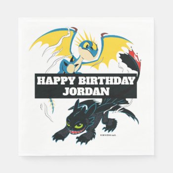 Stormfly & Toothless "dragons" Graphic Napkins by howtotrainyourdragon at Zazzle