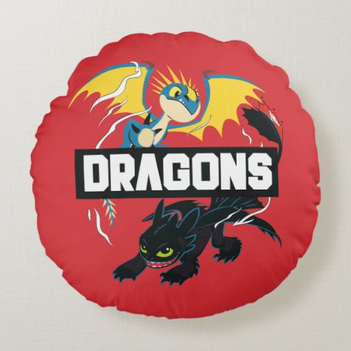 Stormfly  Toothless Dragons Graphic Round Pillow