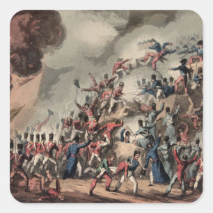 Storming of St. Sebastian, engraved by Thomas Square Sticker