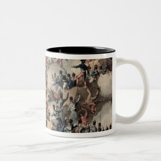 Storming of St. Sebastian, engraved by Thomas Two-Tone Coffee Mug (Right)