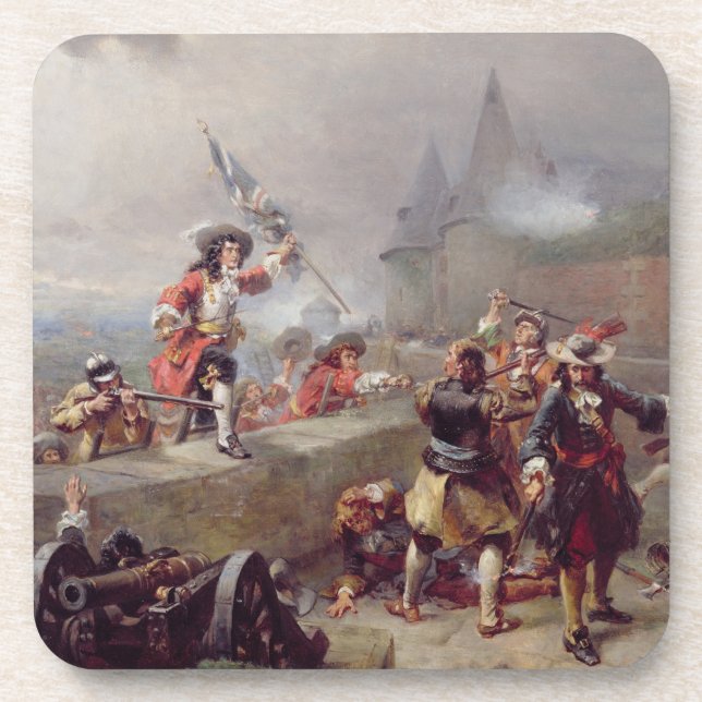 Storming the Battlements (oil on canvas) Coaster (Front)