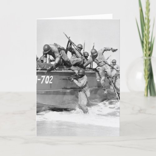 Storming the Beach 1940s Card