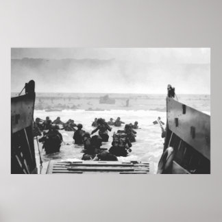 Storming The Beach On D-Day Painting Poster