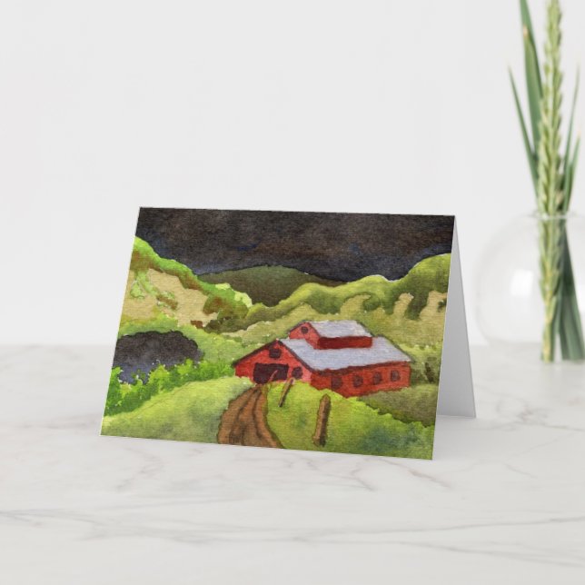 "Storm's Coming #7" Country Roads Greeting Card (Front)
