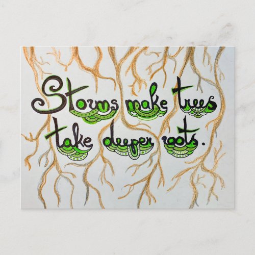 Storms make trees take deeper roots postcard