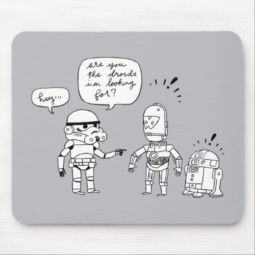 Stormtrooper C_3PO  R2_D2 Comic Doodle Mouse Pad