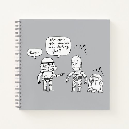 Stormtrooper C_3PO  R2_D2 Comic Doodle Notebook