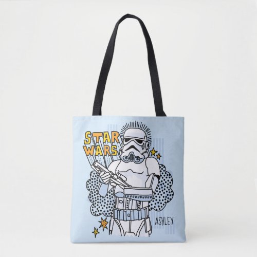 Stormtrooper Doodle Sketch _ Name Tote Bag