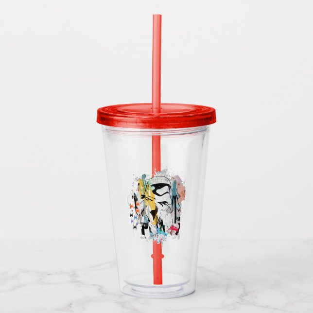 Stormtrooper Graffiti Collage Acrylic Tumbler (Front)
