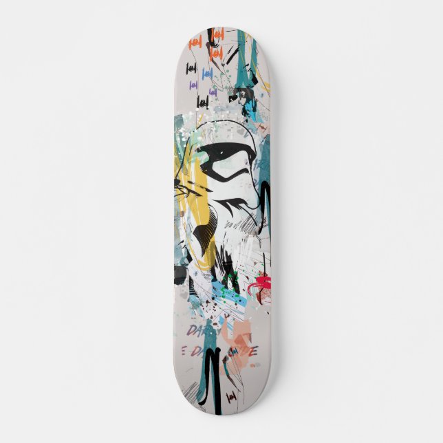 Stormtrooper Graffiti Collage Skateboard (Front)