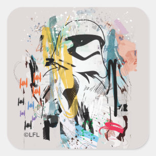 Stormtrooper Graffiti Collage Square Sticker