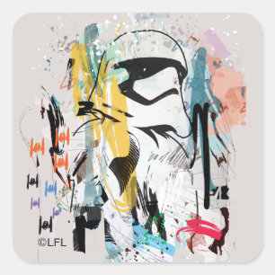 Stormtrooper Graffiti Collage Square Sticker