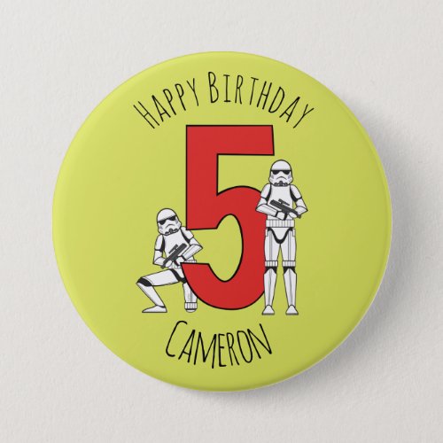 Stormtrooper _ Happy Fifth Birthday Button