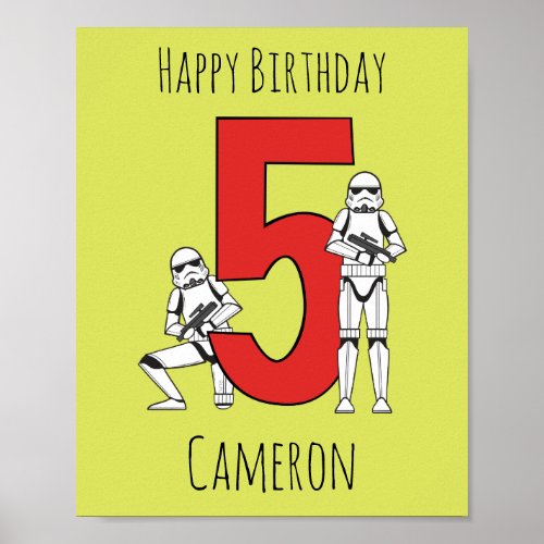 Stormtrooper _ Happy Fifth Birthday Poster