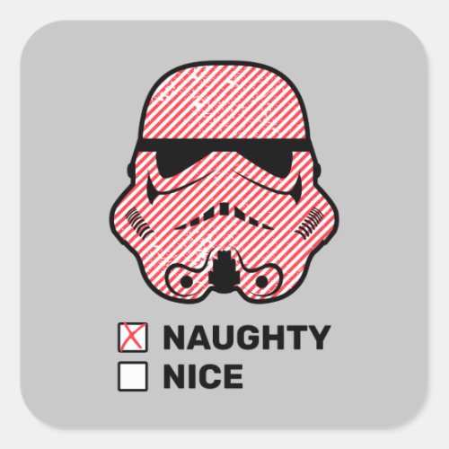 Stormtrooper  Naughty or Nice Square Sticker