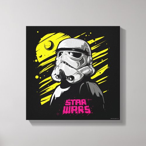 Stormtrooper Neon Death Star Sketch Canvas Print