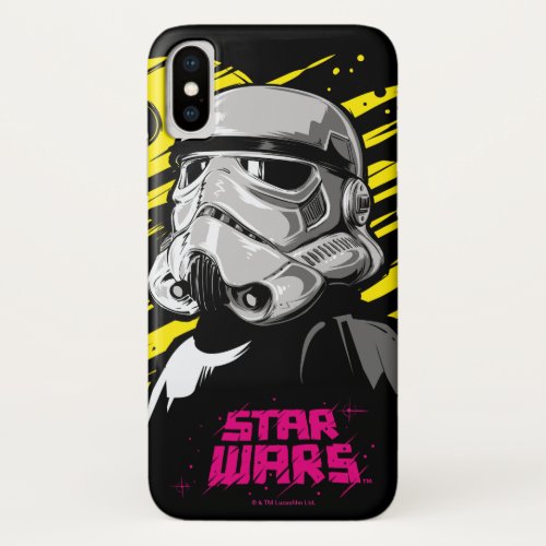 Stormtrooper Neon Death Star Sketch iPhone X Case