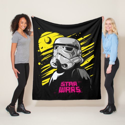Stormtrooper Neon Death Star Sketch Fleece Blanket