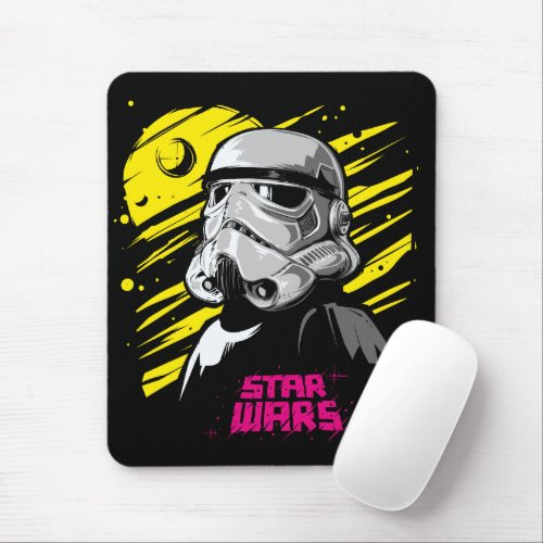 Stormtrooper Neon Death Star Sketch Mouse Pad