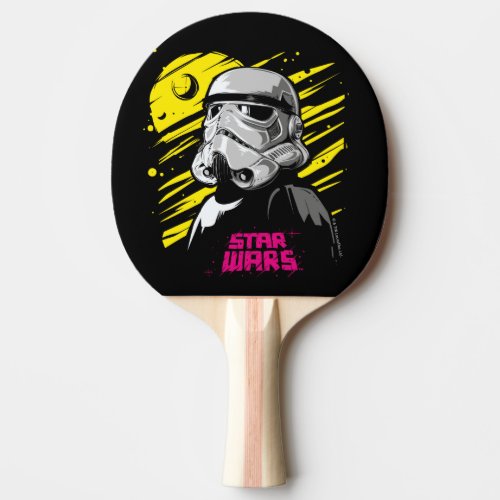 Stormtrooper Neon Death Star Sketch Ping Pong Paddle