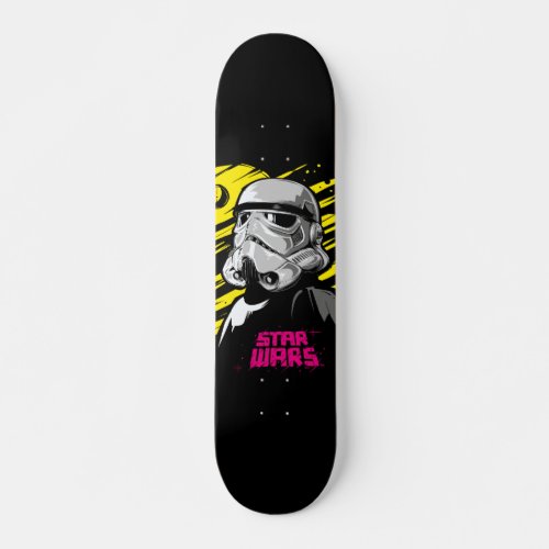 Stormtrooper Neon Death Star Sketch Skateboard
