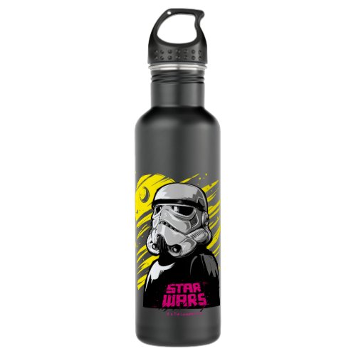 Stormtrooper Neon Death Star Sketch Stainless Steel Water Bottle
