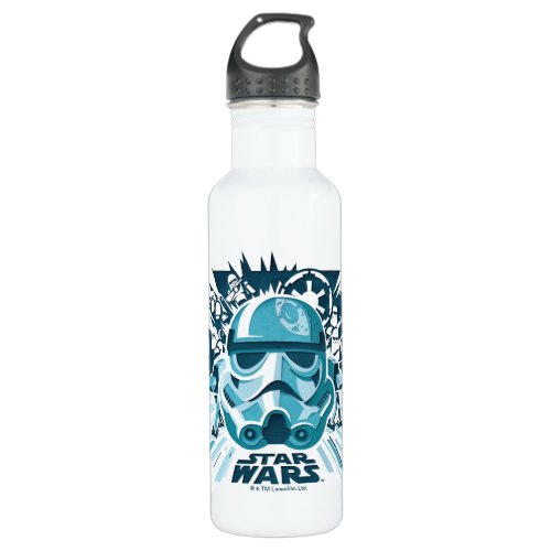 Stormtrooper Paper Cut_Out Collage Stainless Steel Water Bottle
