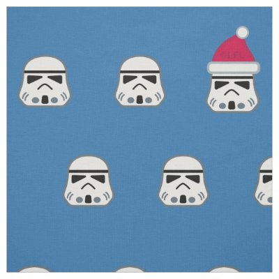 Stormtrooper Santa Hat Christmas Pattern Fabric