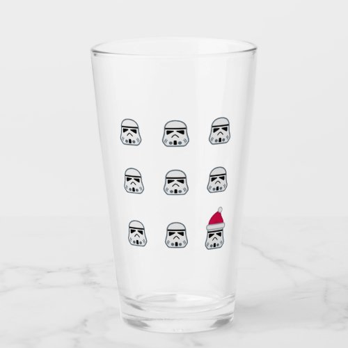 Stormtrooper Santa Hat Christmas Pattern Glass